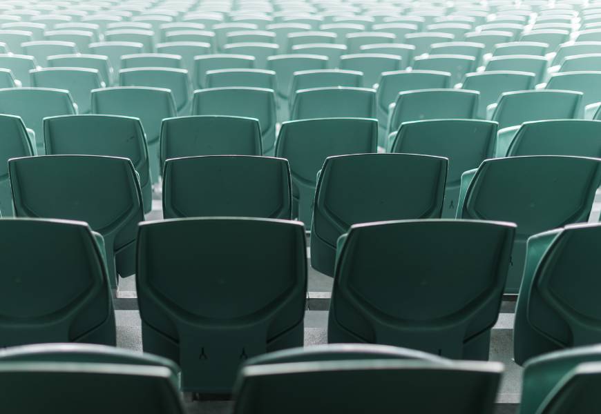 Green-coloured stadium seating